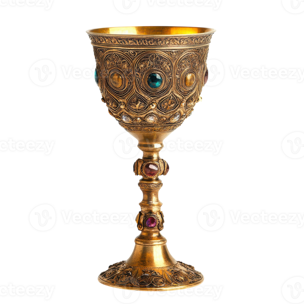 Ornate Medieval Chalice Ideal for Historical Themed Events on transparent background png