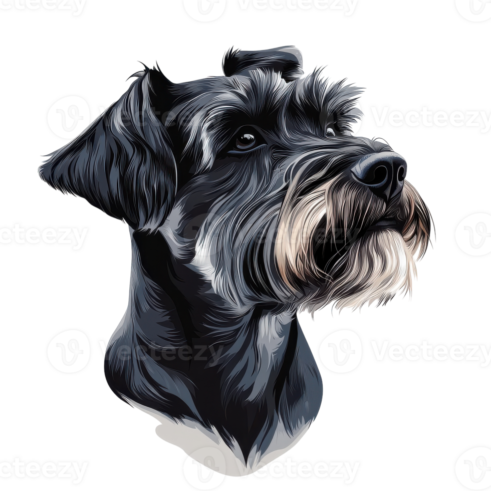 Miniature Schnauzer Portrait for Pet Lovers and Advertisements on transparent background png