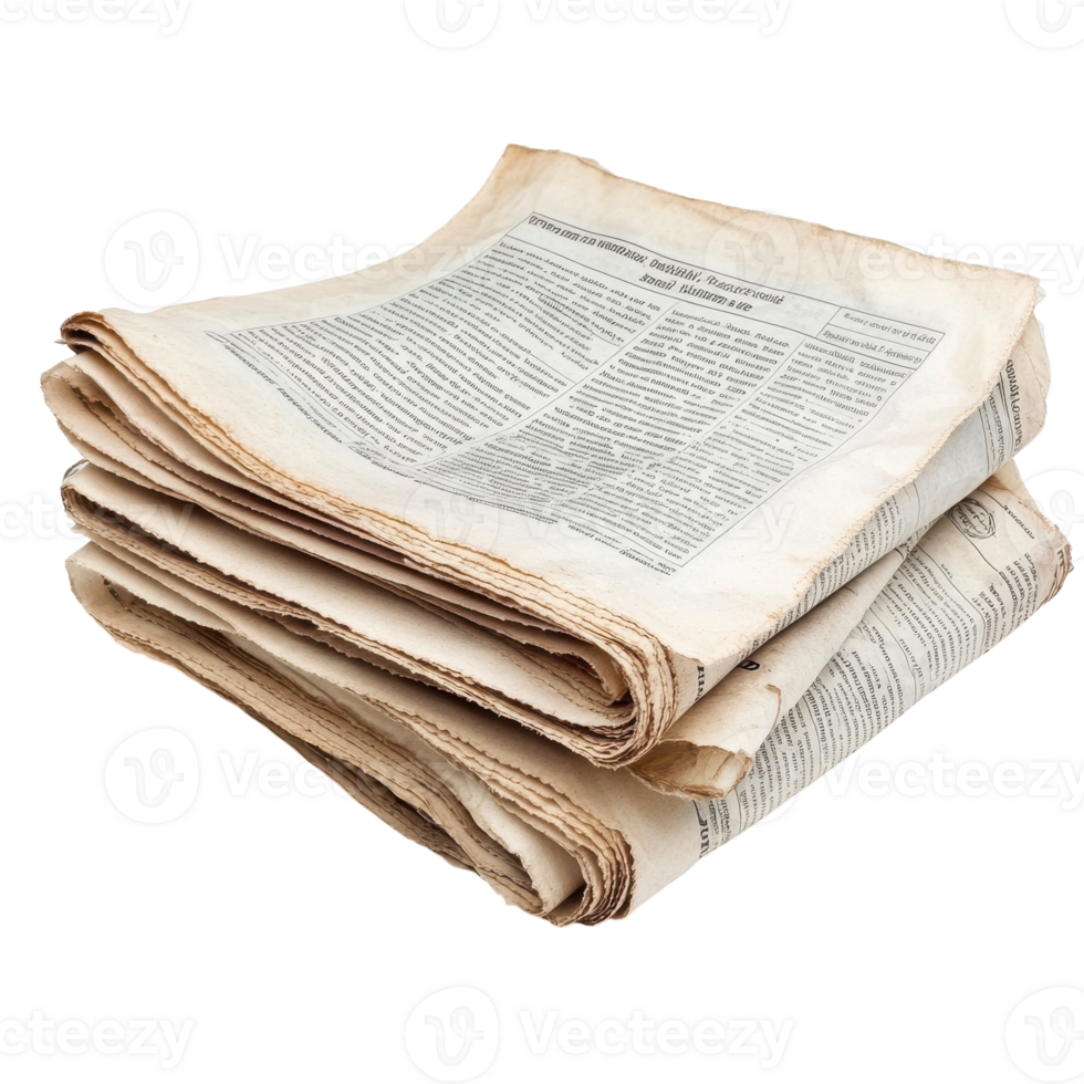 Folded Newspaper Isolated for Marketing and Advertising Use on Transparent Background png