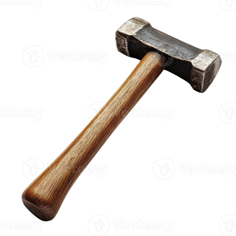 Hammer with Wooden Handle Isolated on White Background for Construction Use on Transparent Background png