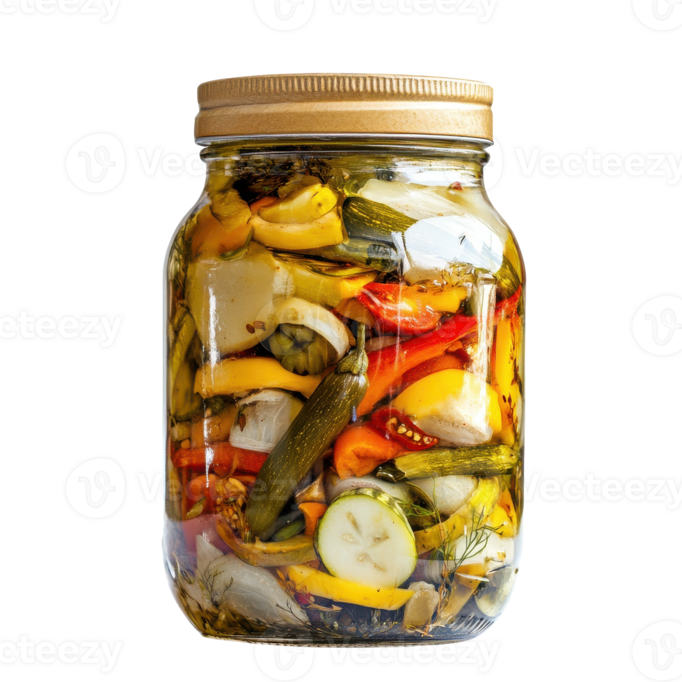 Jar of Preserved Vegetables for Culinary Delight on Transparent Background png