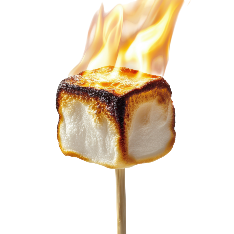 Marshmallow Roasting on a Stick for Campfire Gatherings on Transparent Background png