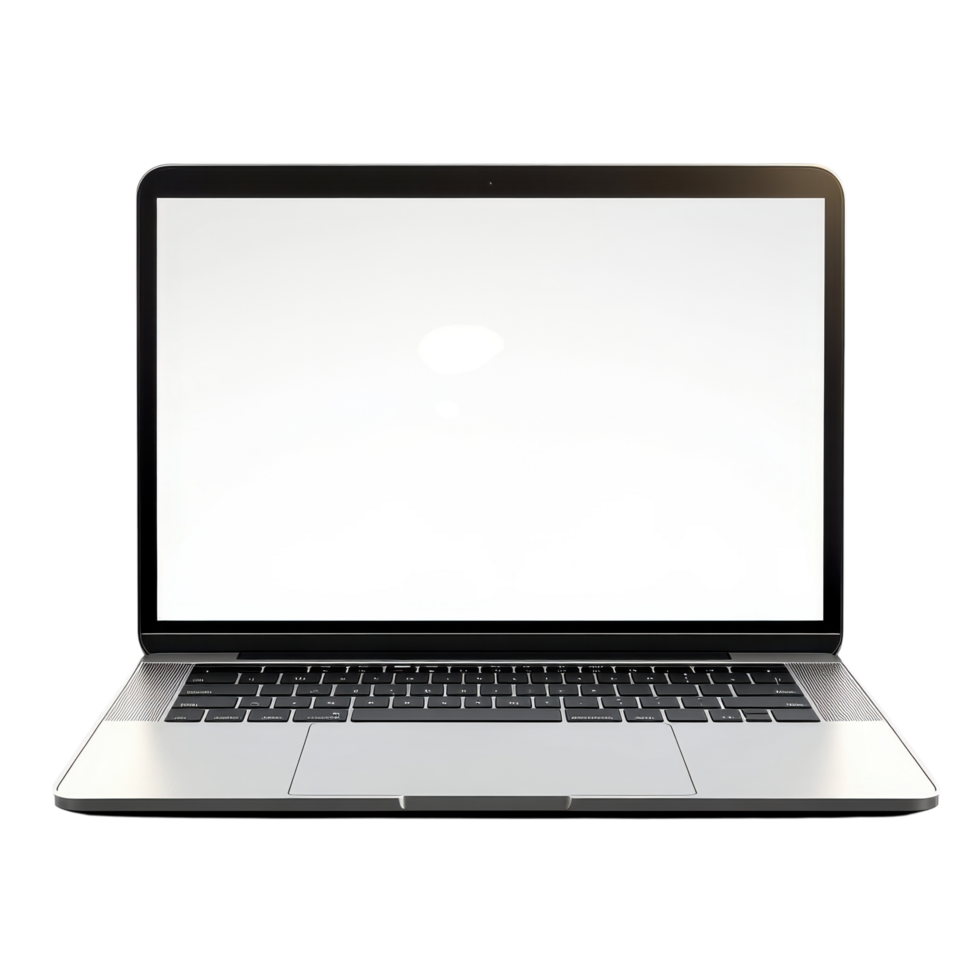 Open Laptop Showing a Blank Screen for Technology and Business Use on Transparent Background png