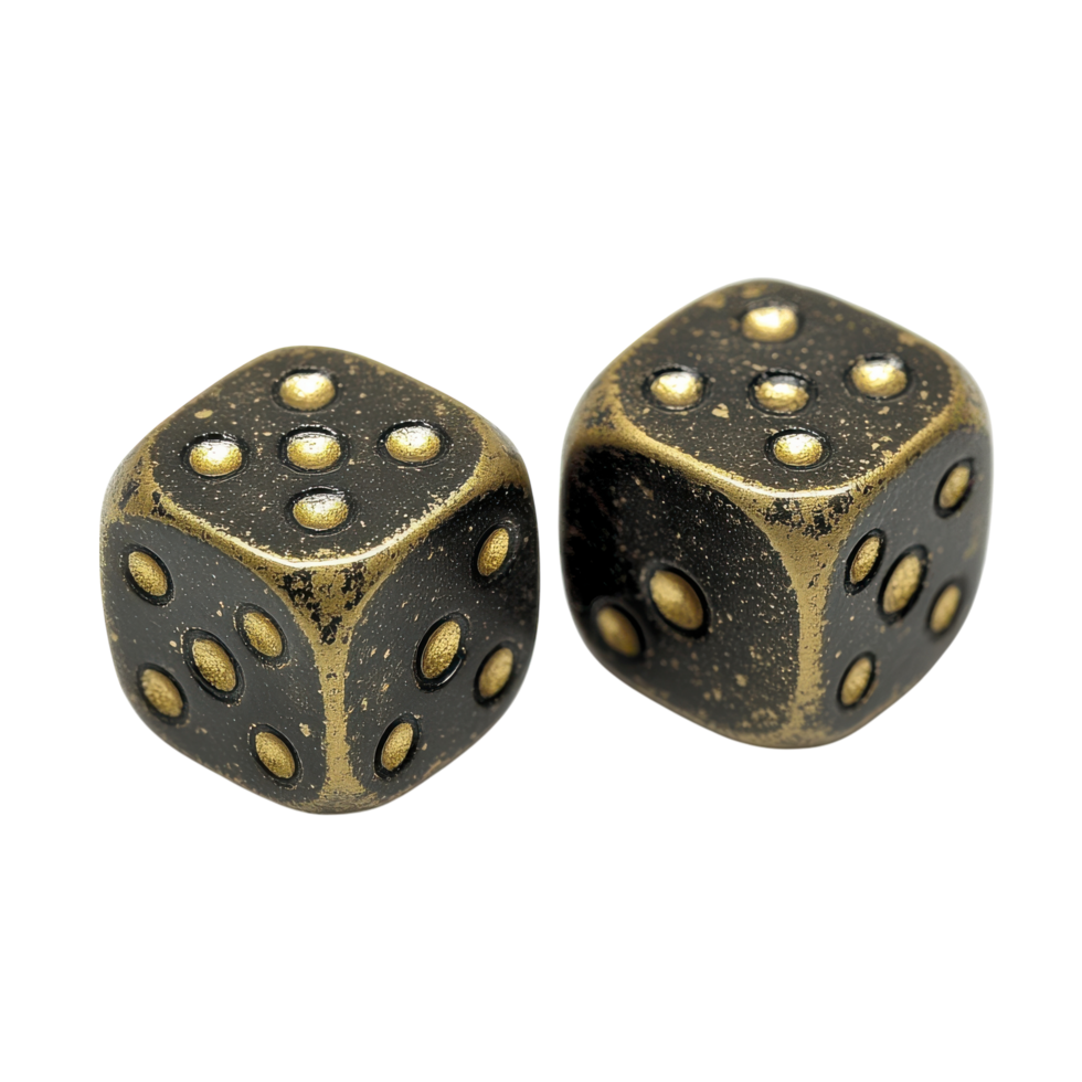 Isolated Pair of Dice for Game and Gambling Themes on Transparent Background png
