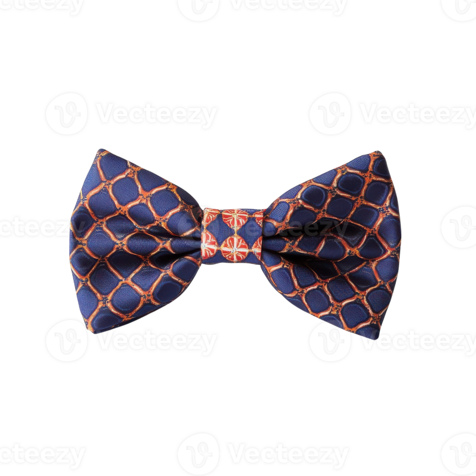 Elegant Patterned Bow Tie on White Background for Stylish Outfits on Transparent Background png
