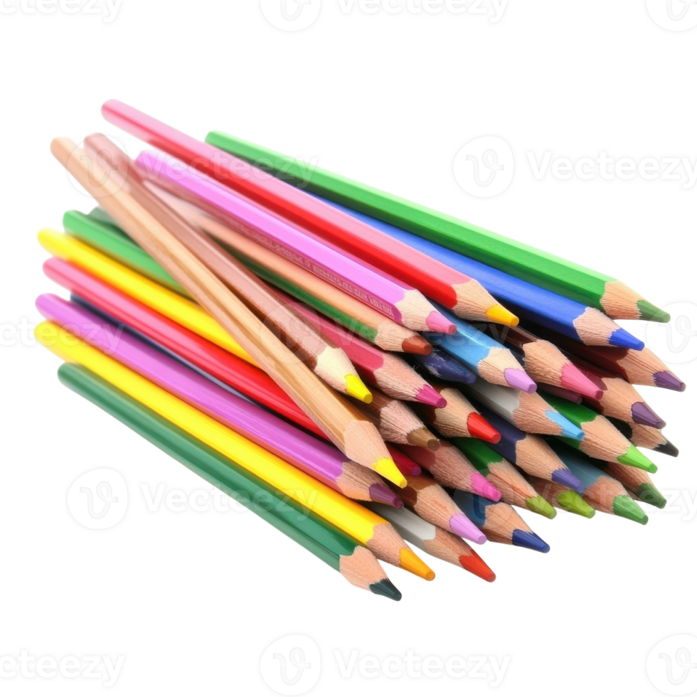 Vibrant Colorful Pencils for Creative Projects on Transparent Background png