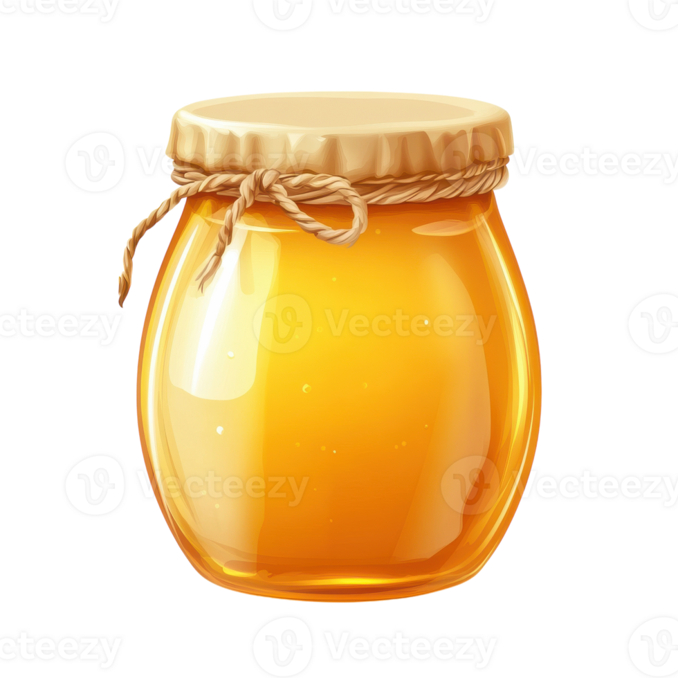 Delicious Pot of Golden Honey for Culinary and Health Uses on Transparent Background png