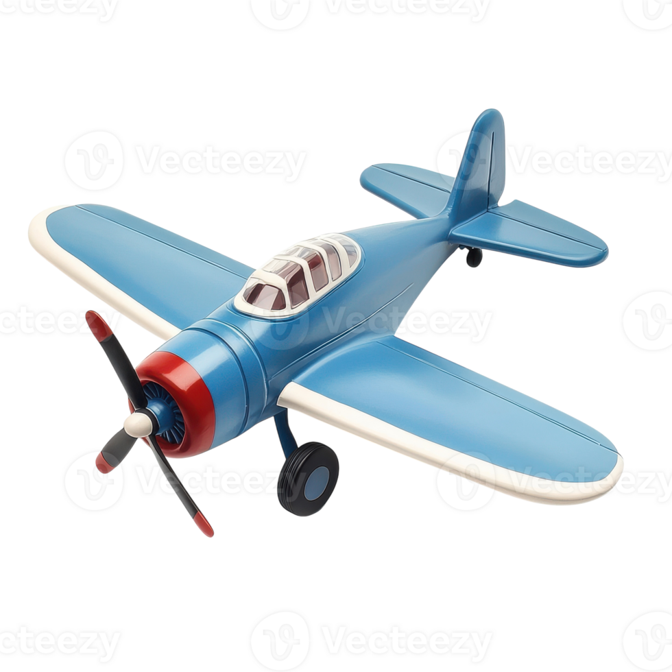 Retro Style Toy Airplane Isolated on White Background for Playful Designs on Transparent Background png
