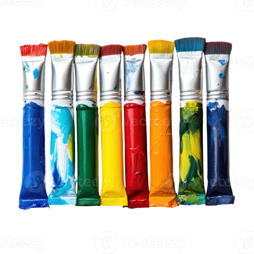 Set of Paint Tubes Isolated for Creative Projects on Transparent Background png
