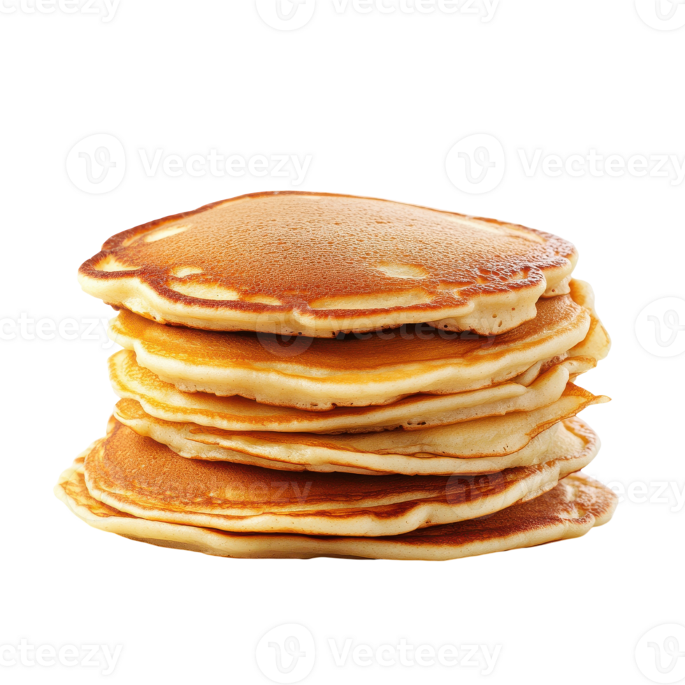 Delicious Stack of Pancakes Isolated on White Background for Breakfast Inspiration on Transparent Background png