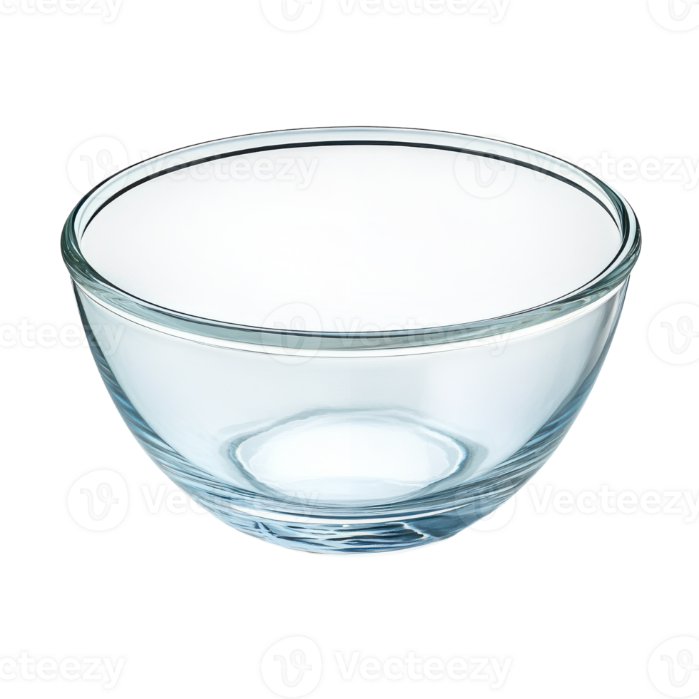 Transparent Glass Bowl Isolated on White Background for Kitchen Use on Transparent Background png