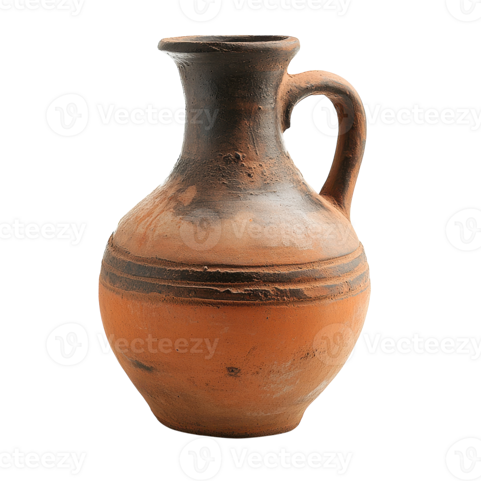 Traditional Clay Water Jug Isolated for Cultural and Artistic Use on Transparent Background png