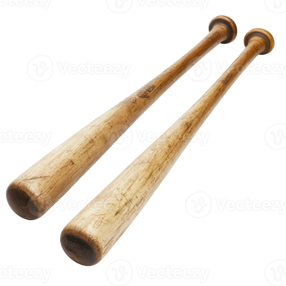 Two Baseball Bats Isolated for Sports Related Use on Transparent Background png