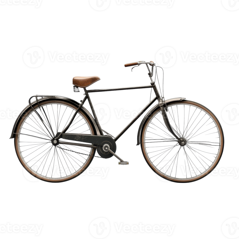Vintage Bicycle Side View for Retro Design Projects on Transparent Background png