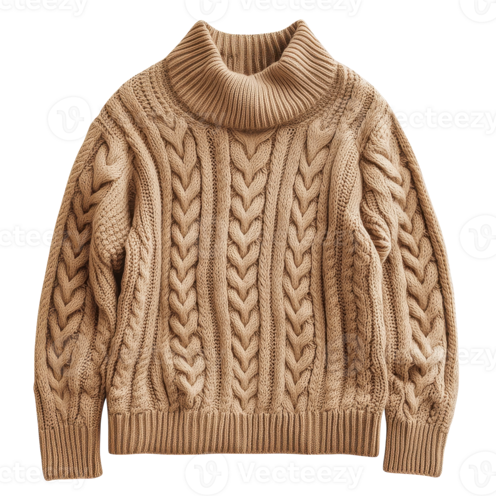 Fashionable Turtleneck Sweater for Stylish Winter Outfits on Transparent Background png