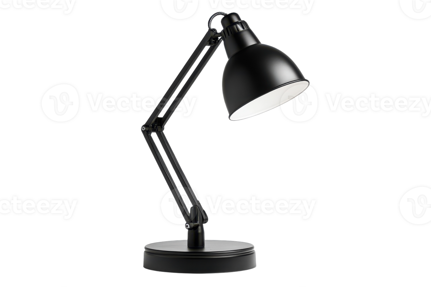 Black adjustable desk lamp with a modern design suitable for office or home workspace lighting png