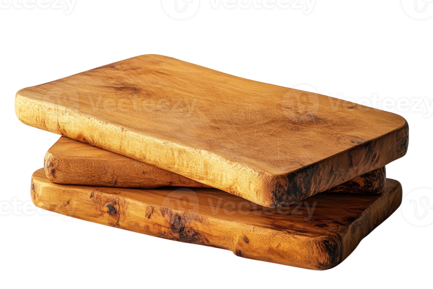 Unique wooden chopping boards stacked in natural design highlighting craftsmanship and texture png