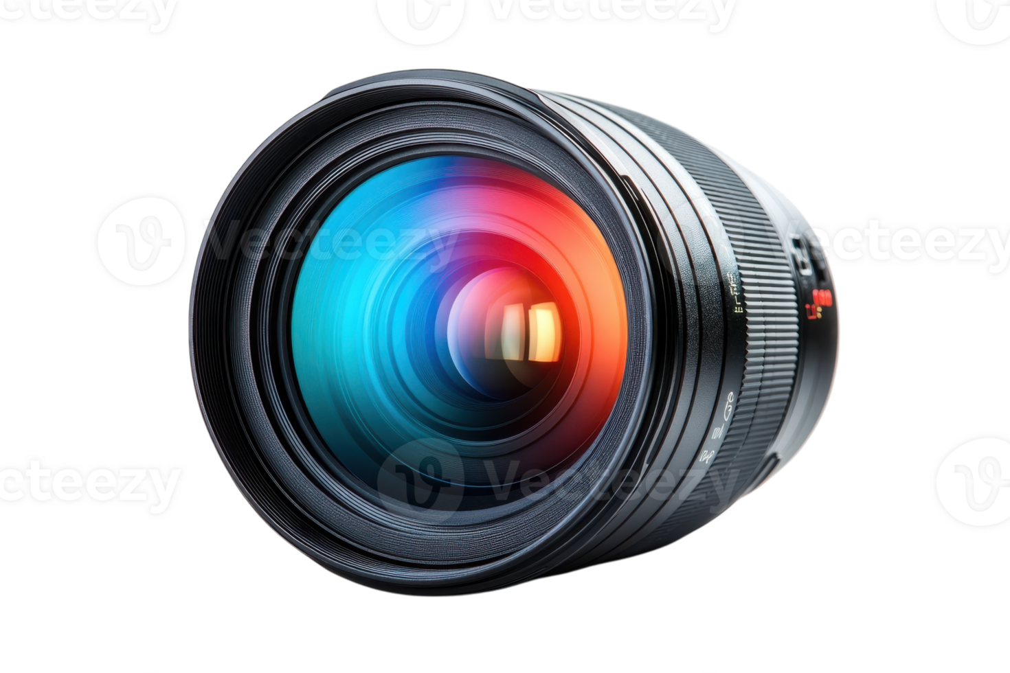 Professional camera lens showcasing vibrant colors and intricate design for high-quality photography experiences png