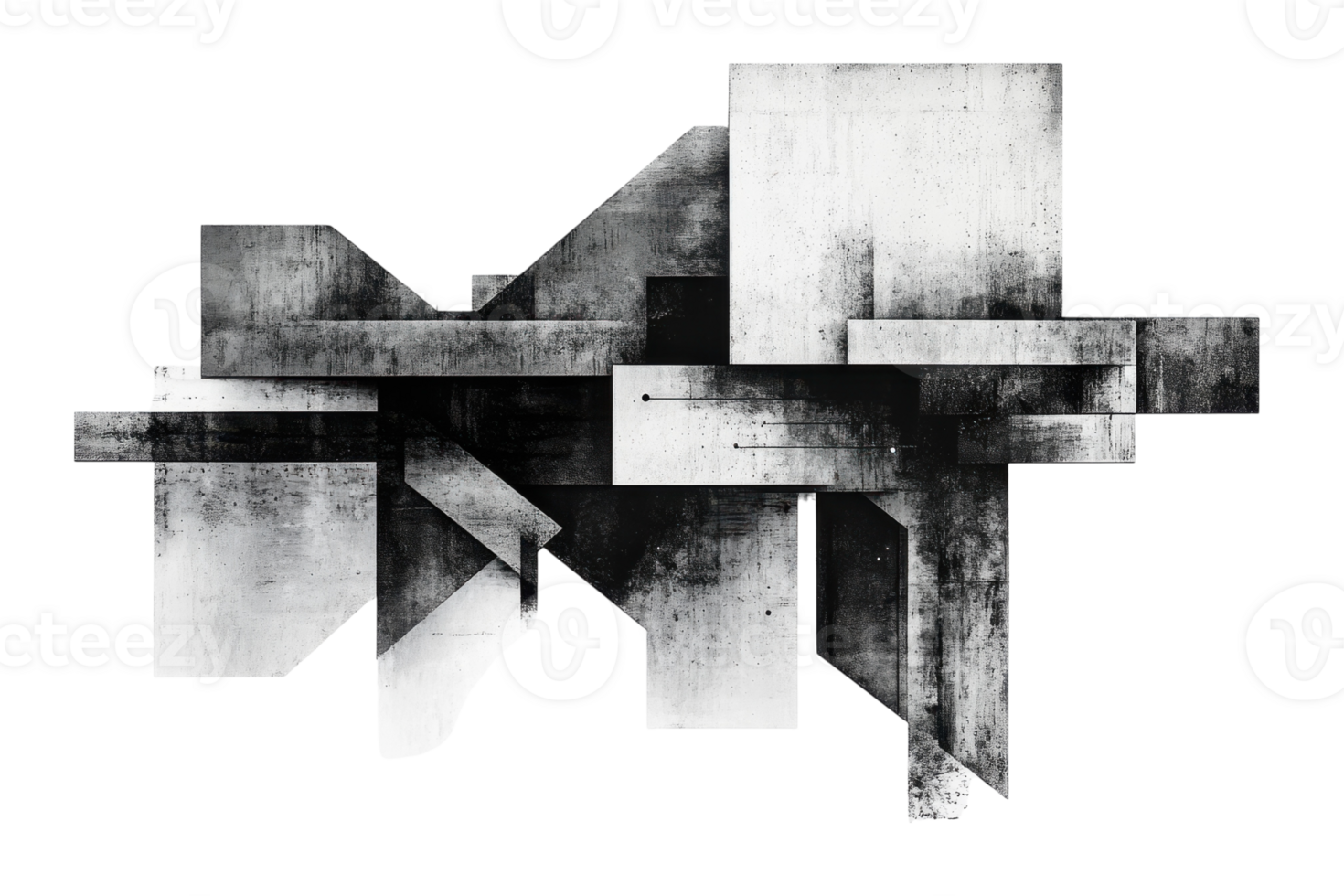 Abstract geometric artwork featuring sharp contrasts in black and white color scheme and dynamic forms png