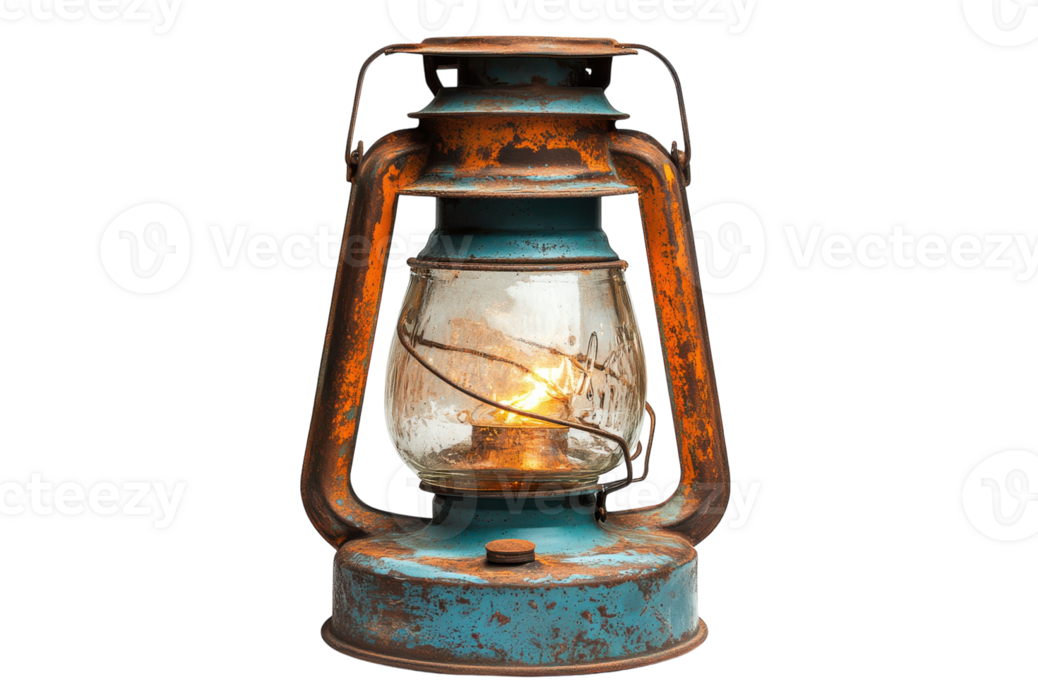 Vintage oil lantern with rustic charm providing warm light in a cozy setting png