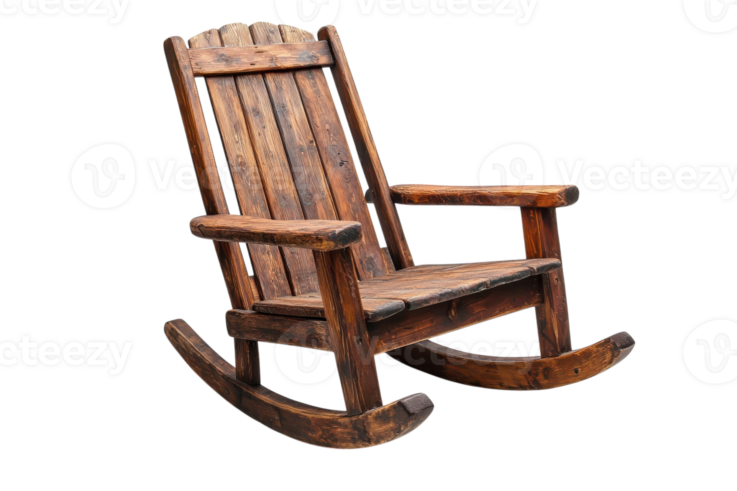 Rustic wooden rocking chair placed indoors in a cozy setting by a fireplace surrounded by warm lighting and soft furnishings png