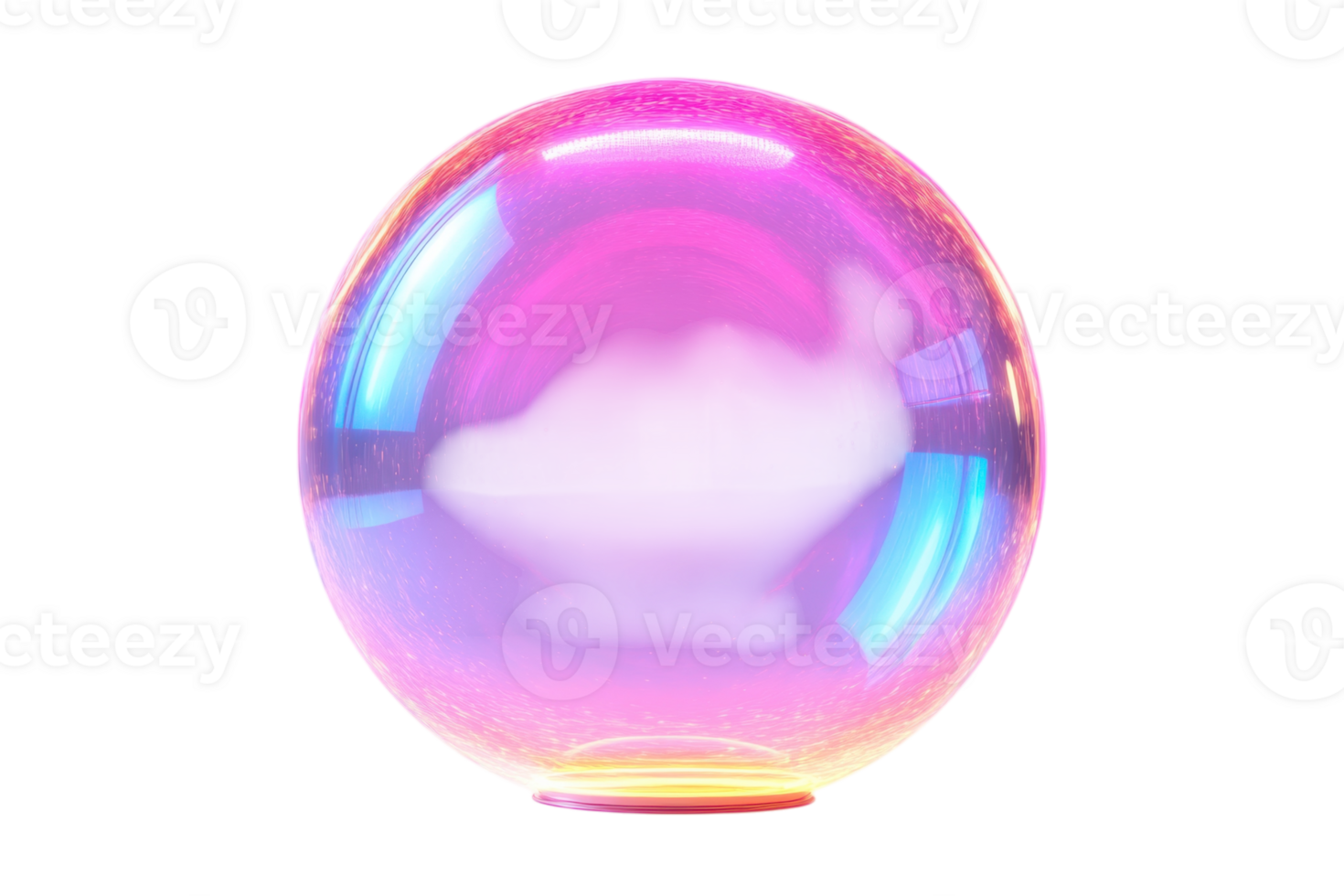 Colorful bubble displaying reflections and vibrant hues in a soft light setting during the evening png