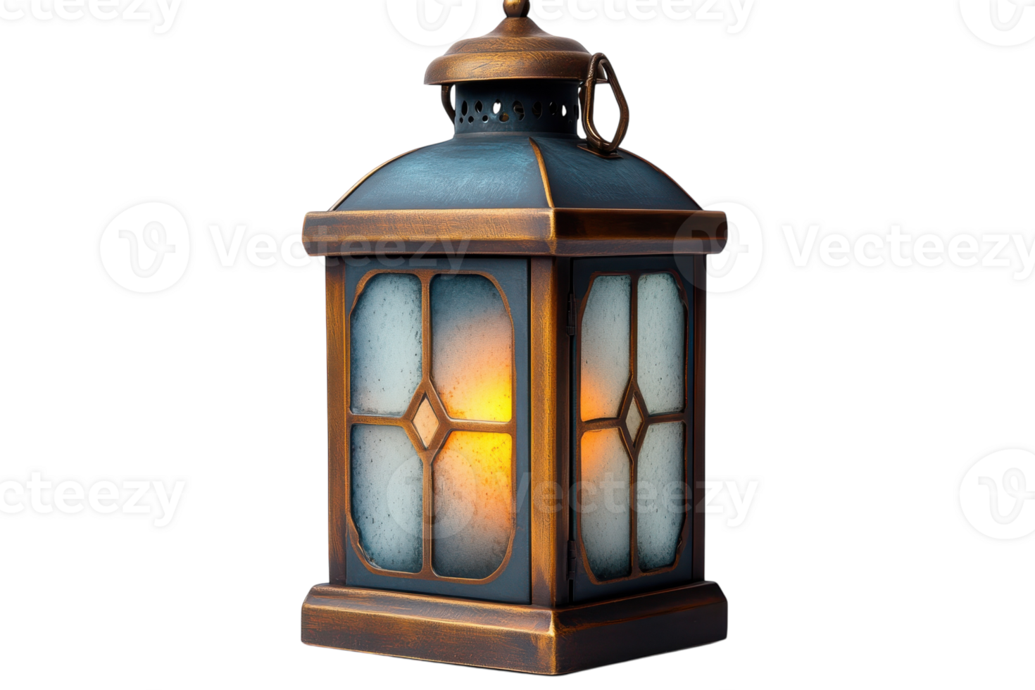 Decorative lantern casting warm light in a cozy setting during evening hours png