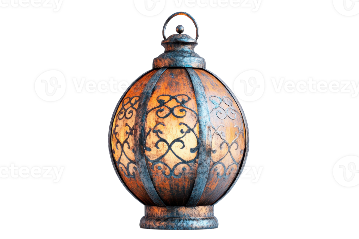 Artistic lantern with intricate designs illuminating a cozy space during evening hours png