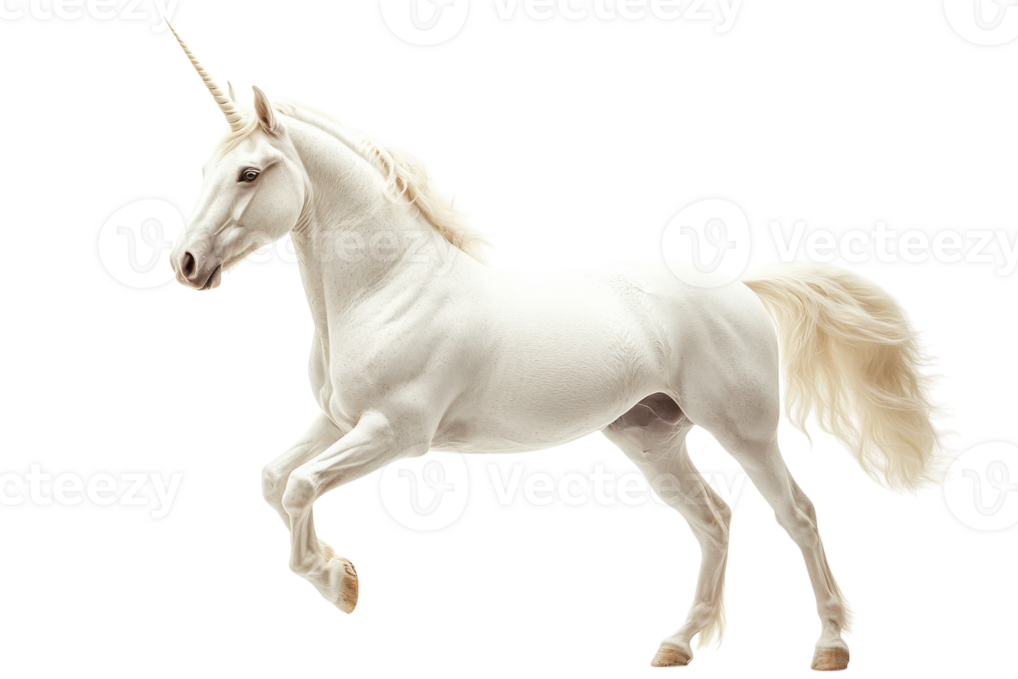 Majestic unicorn galloping gracefully across a bright and vivid background showcasing its beauty png