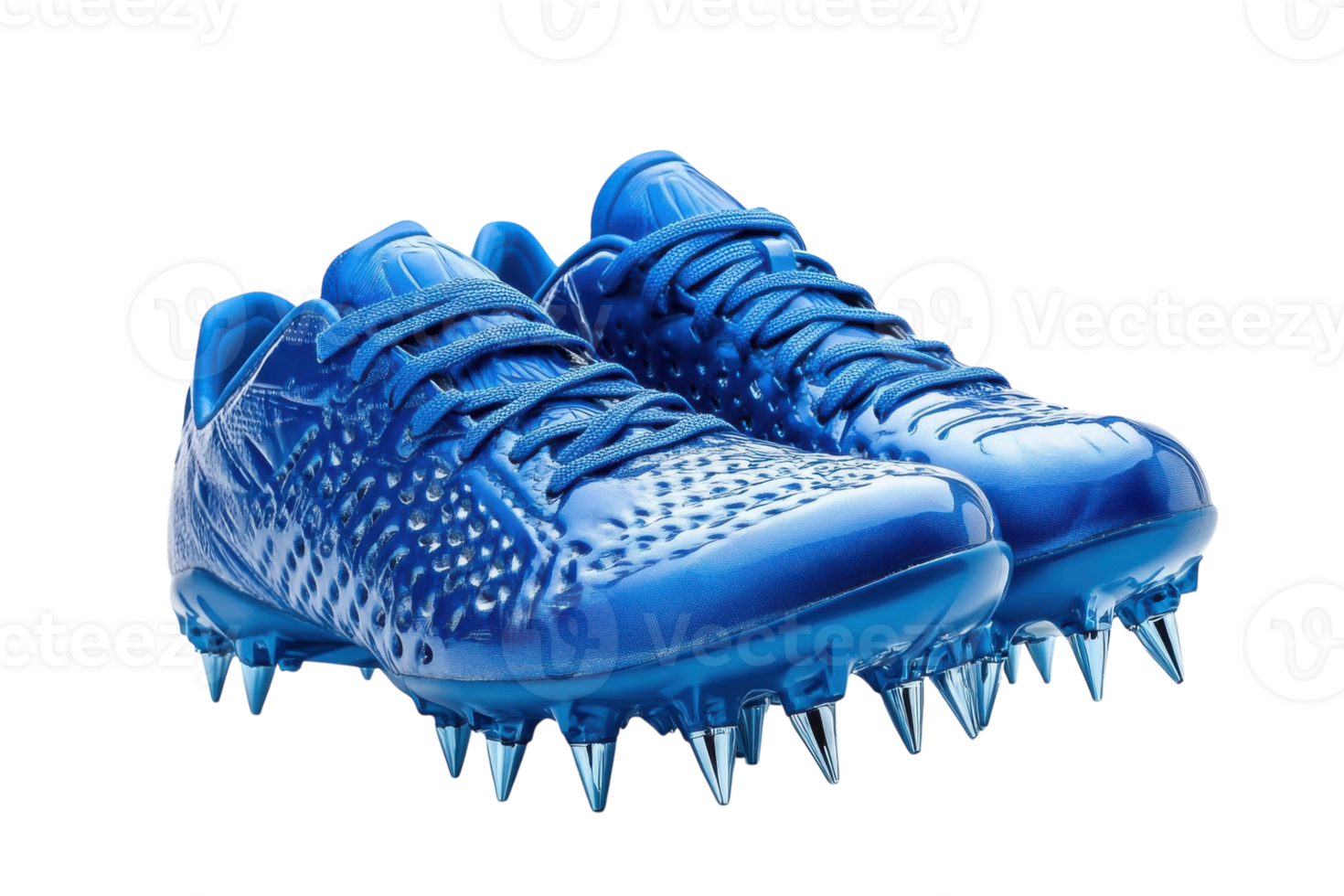 Blue athletic cleats designed for high performance in competitive sports environments png