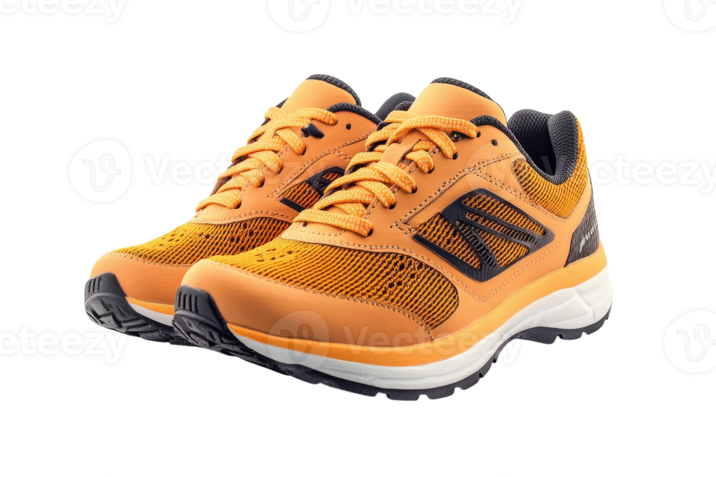 Bright orange athletic shoes designed for comfort and performance during running or fitness activities in various environments png