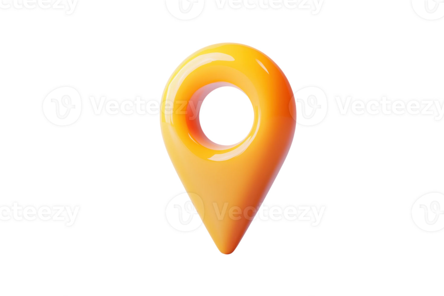 Colorful orange location pin marked with a hole for digital mapping and navigation purposes png