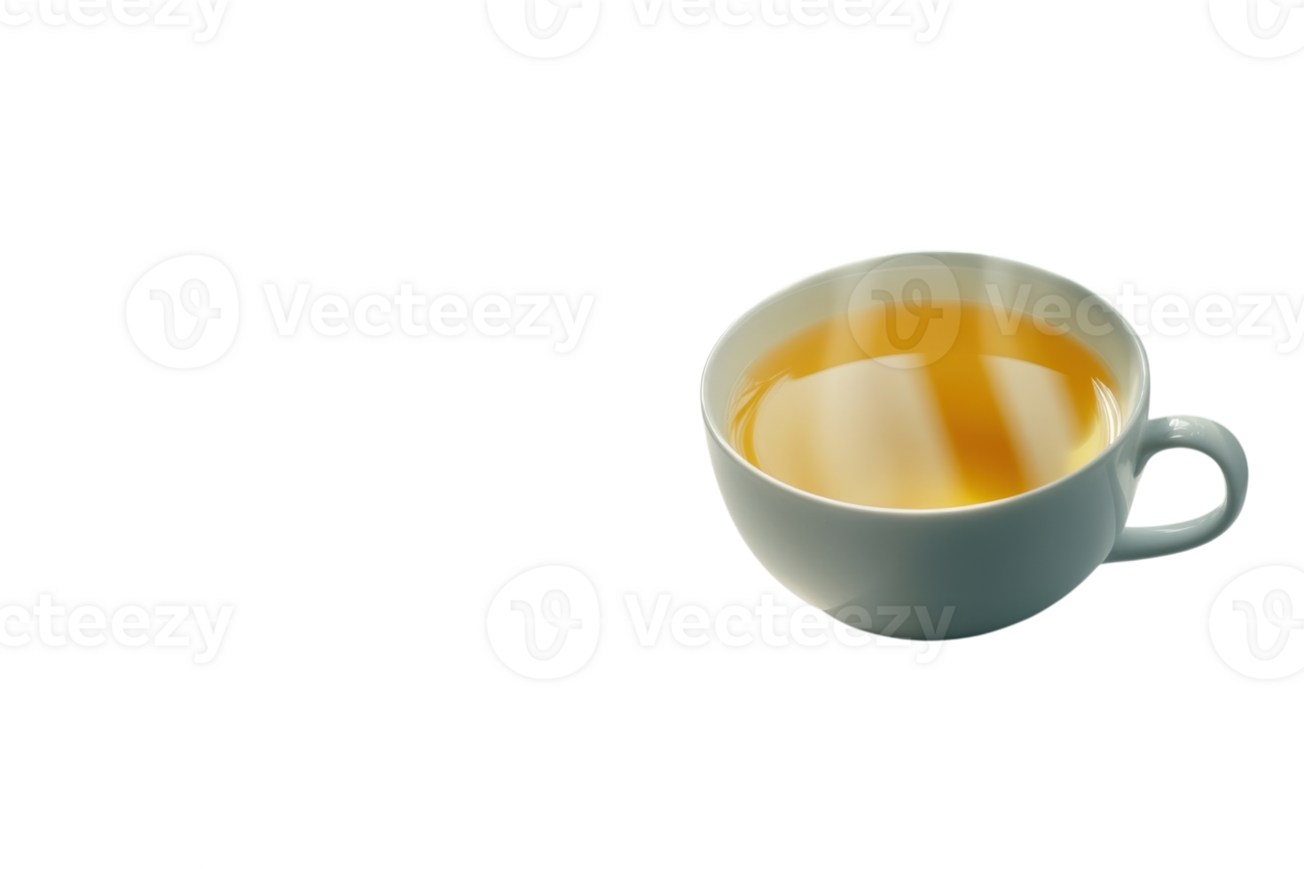 Hot tea steaming in a white ceramic cup on a clean surface in a cozy setting png