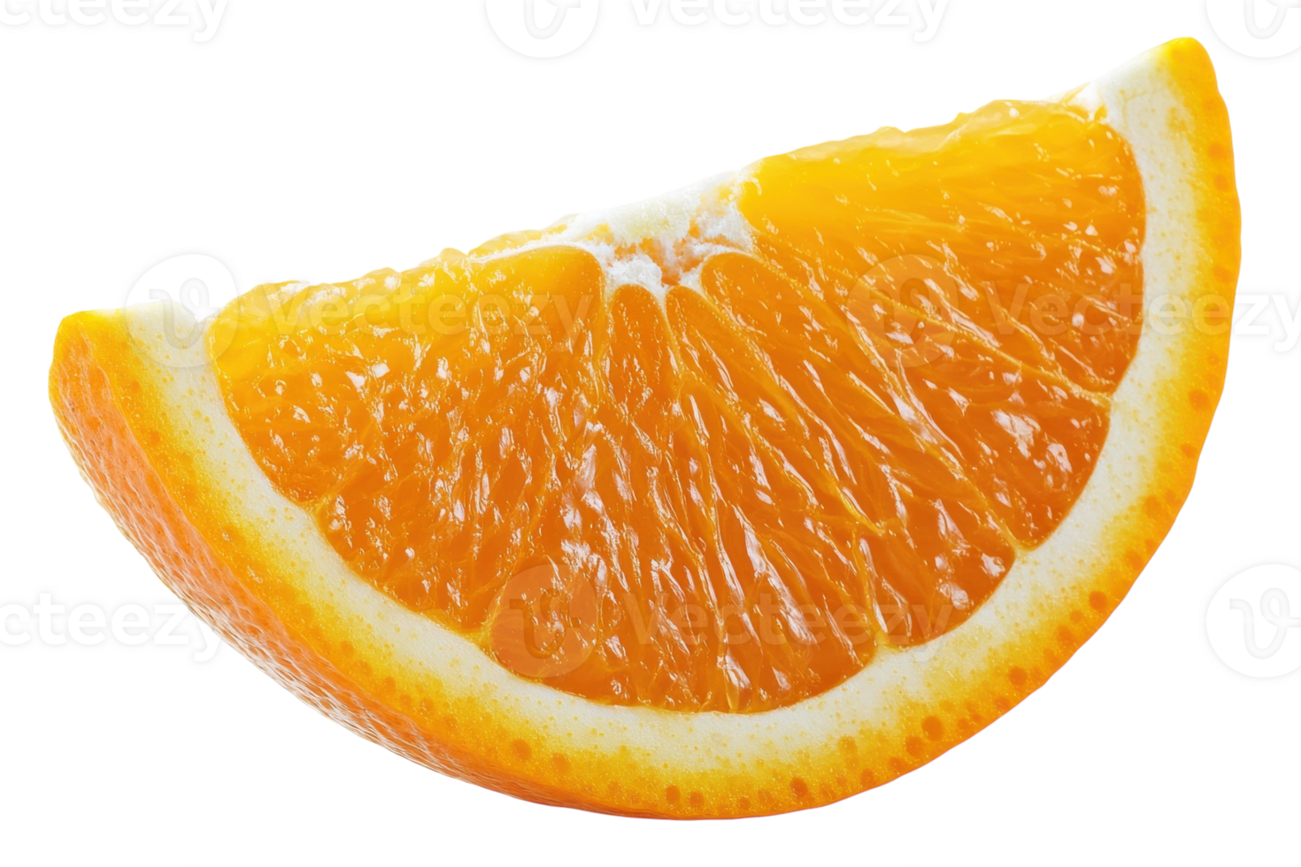 Delicious and vibrant orange slice showcasing juicy segments against a clean background png