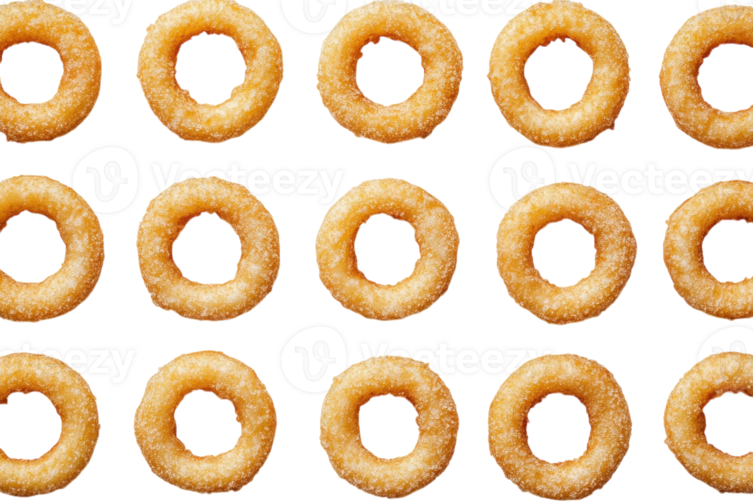 Assorted golden onion rings arranged neatly on a white background ready for serving and enjoyment at a casual meal or gathering png
