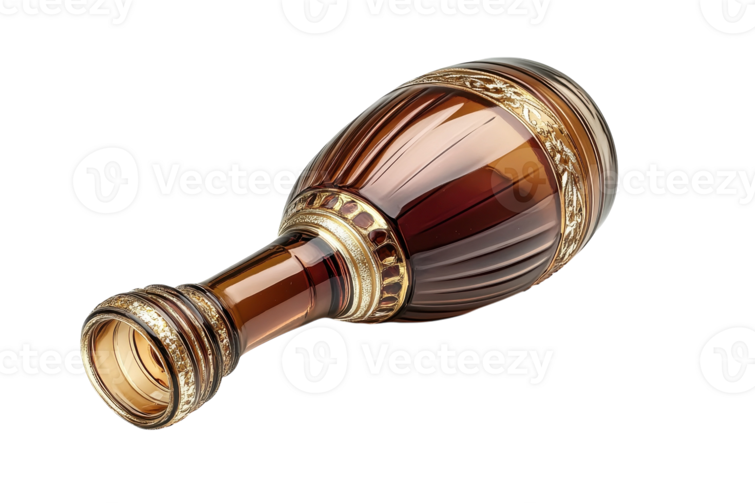 Elegant glass bottle with intricate design showcasing craftsmanship and luxury aesthetics png