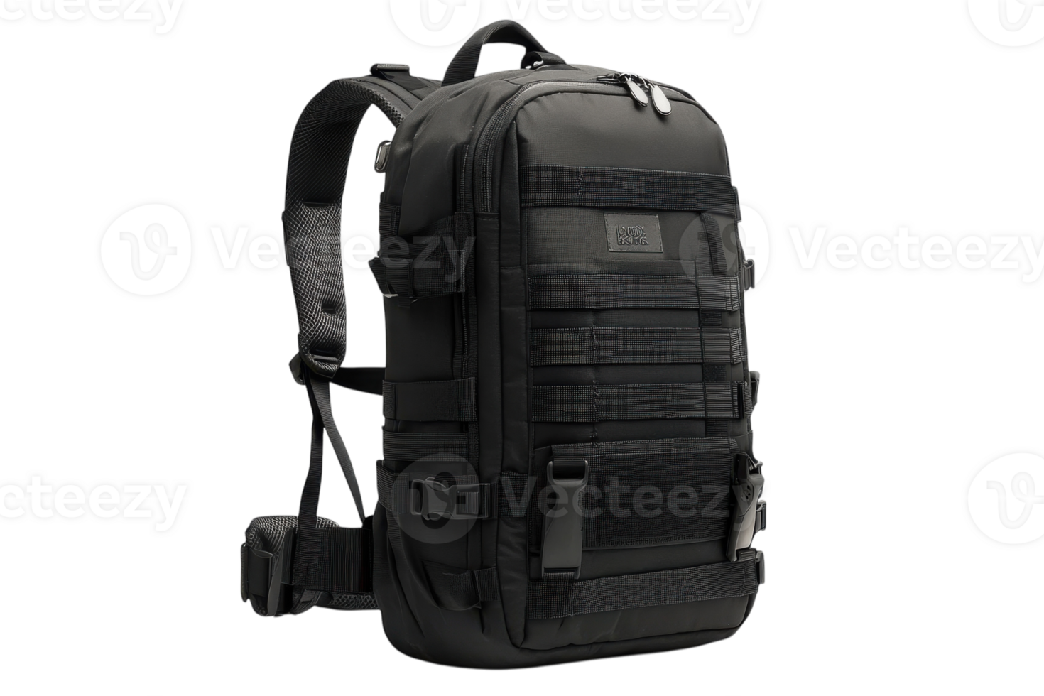 Durable black tactical backpack designed for outdoor activities and daily use in various environments png