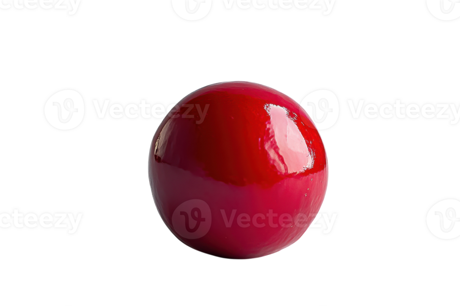 Bright red spherical object with a glossy finish on a plain white background png