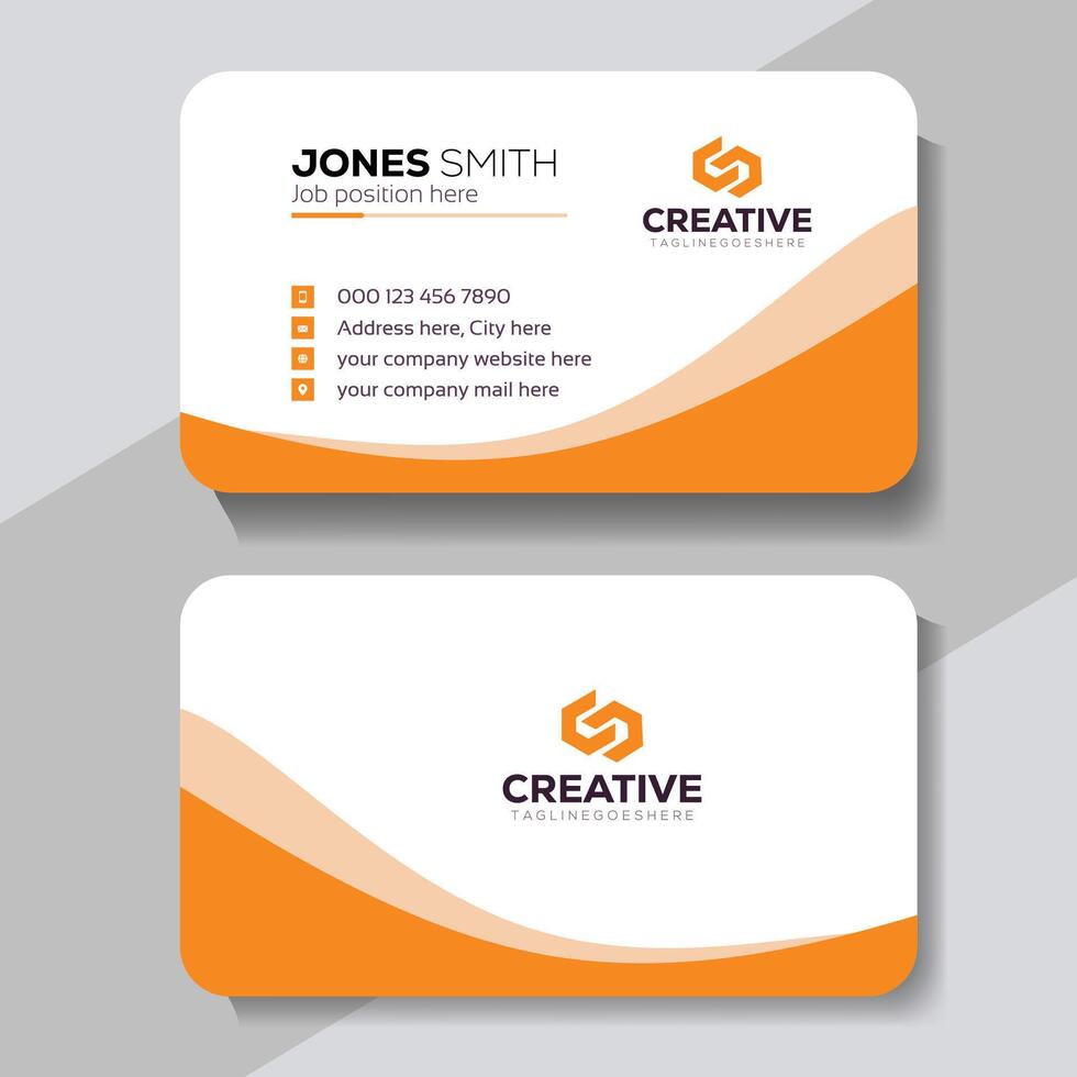 Modern professional business card Orange vector