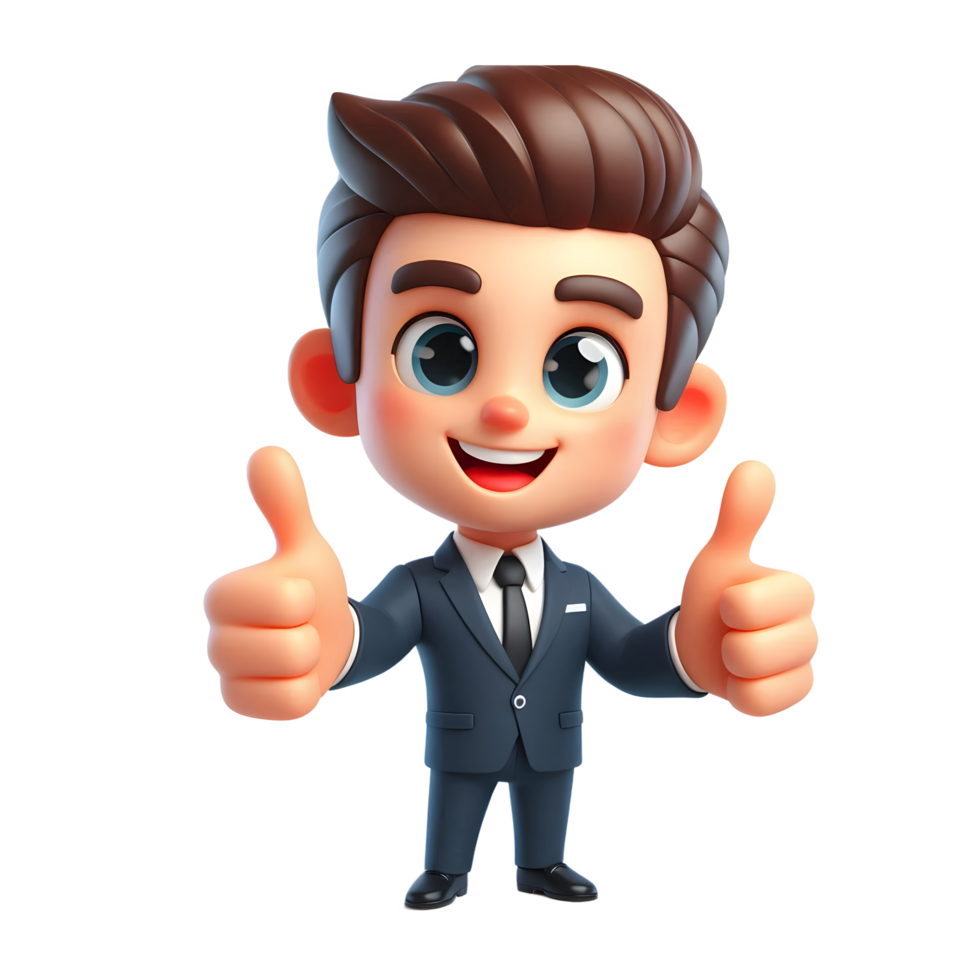 Cartoon Businessman Giving a Thumbs-Up png