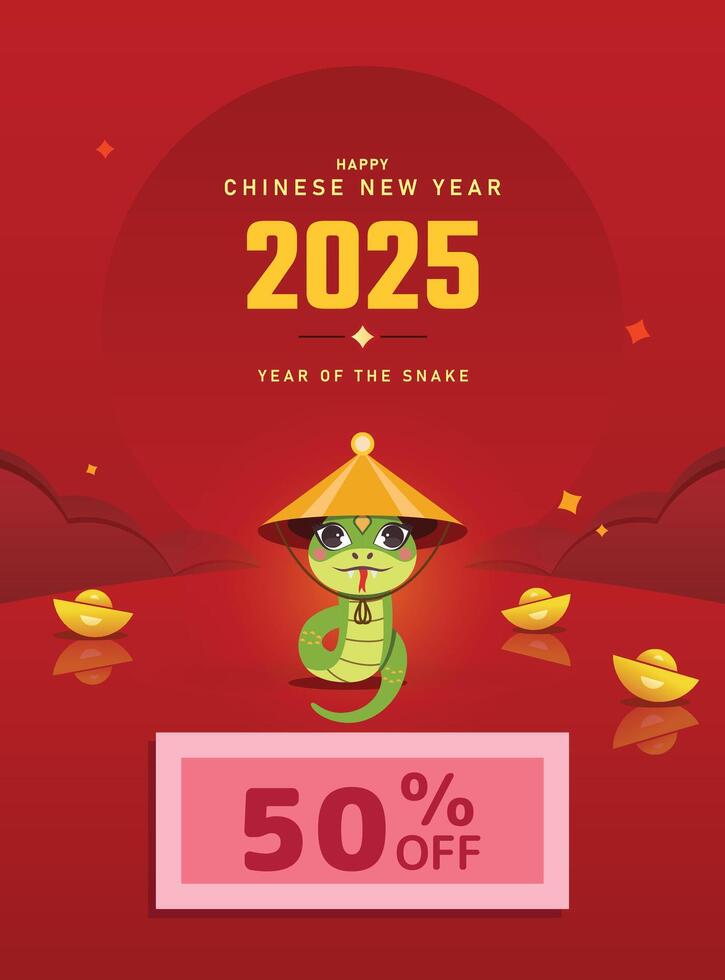 2025 Chinese new year background, year of the snake template design with snake, Traditional and modern design, card and background, Lunar new year 2025 vector