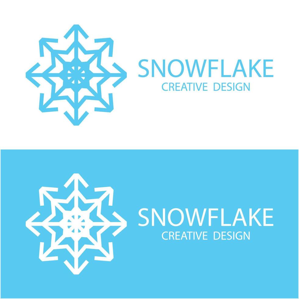 set of Snowflake Logo icon design vector