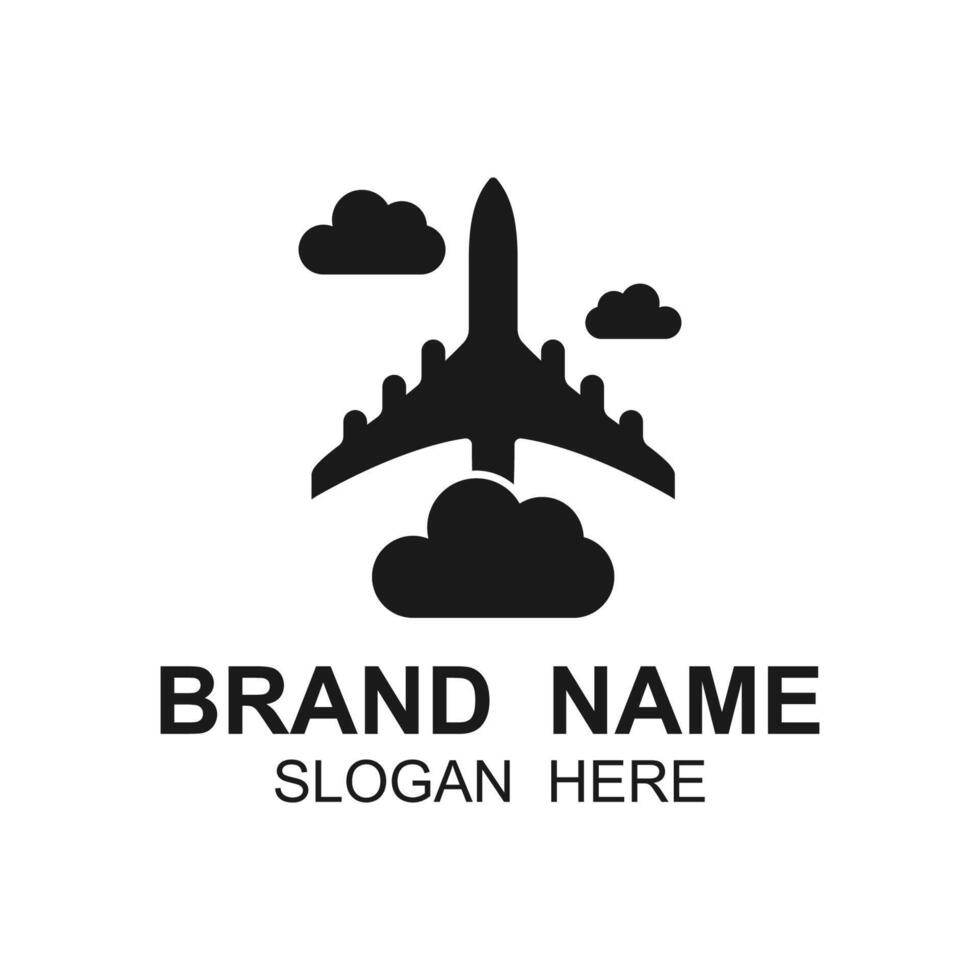 airplane logo with simple design vector