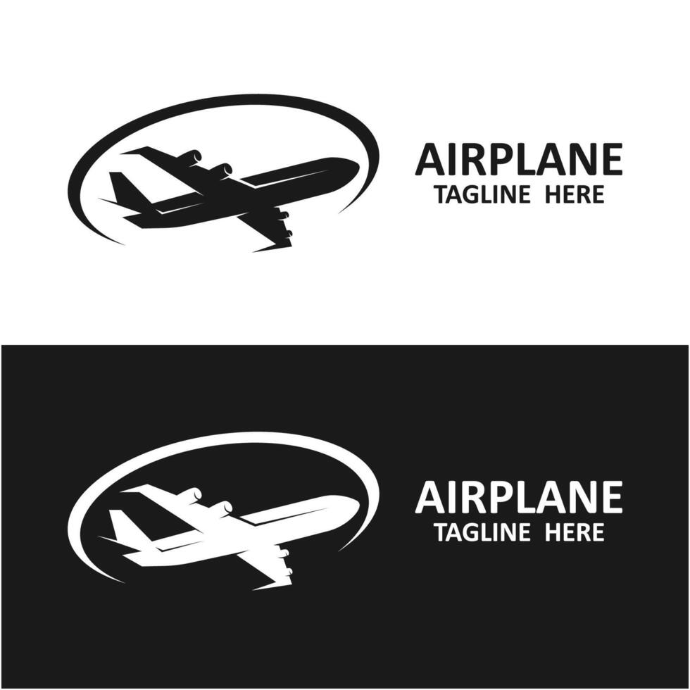 set of airplane logo with simple design vector