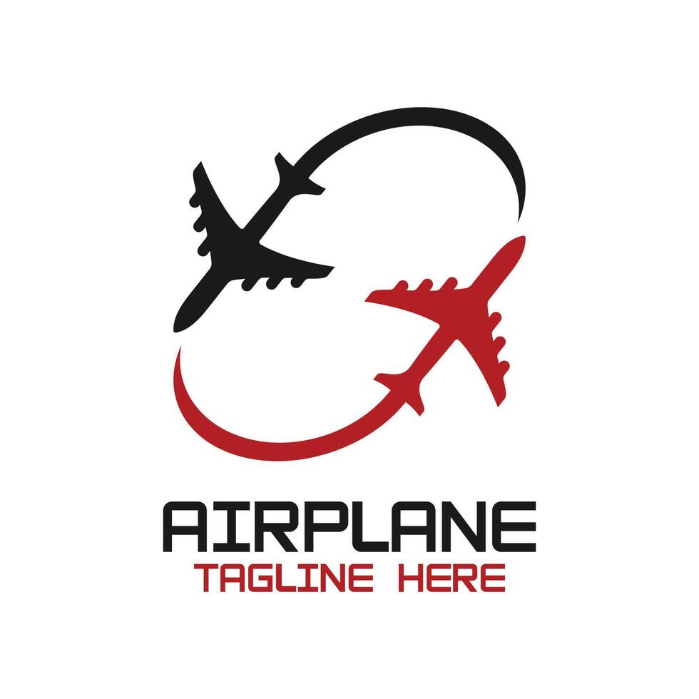 infinite airplane logo design vector