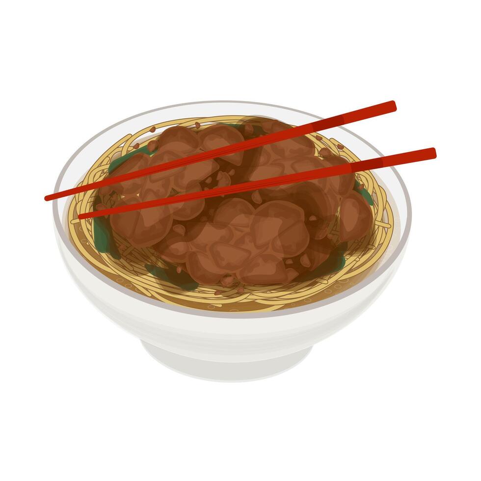 Illustration Logo Clipart Mie Ayam extra Ayam or Indonesian chicken noodles vector
