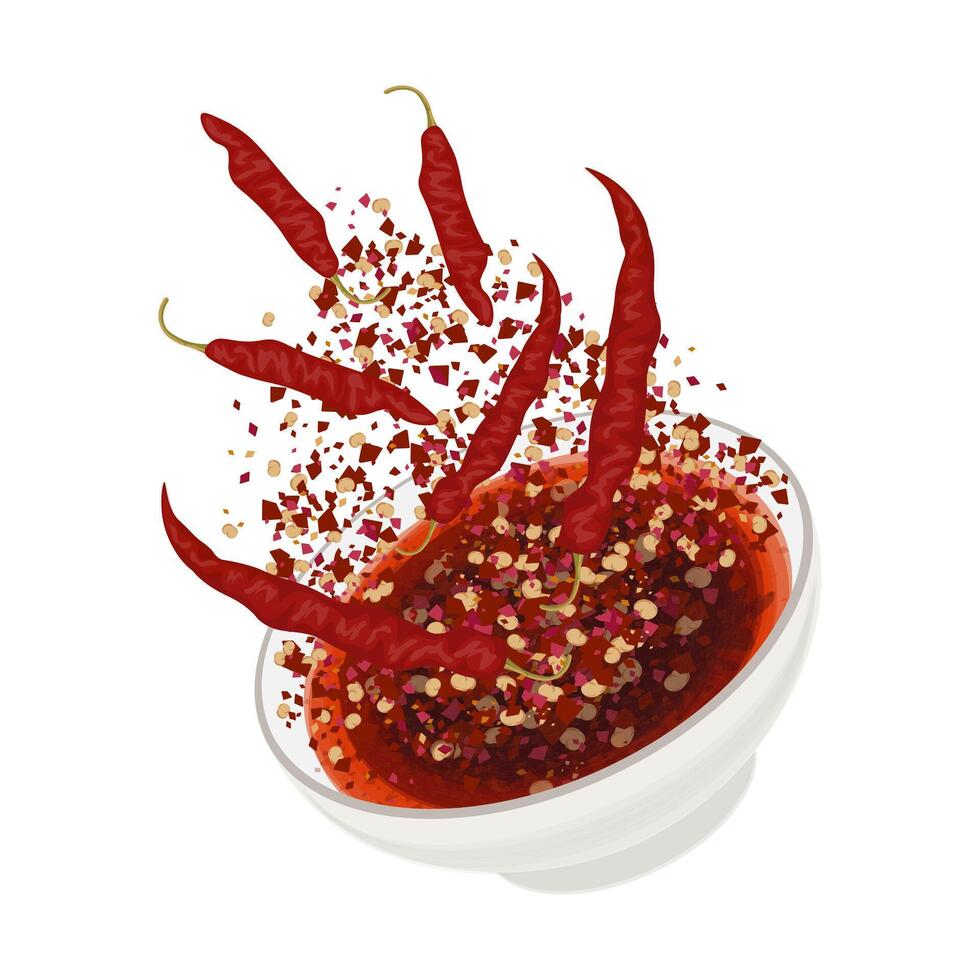 Illustration Logo Clipart levitation chili oil seasoning vector