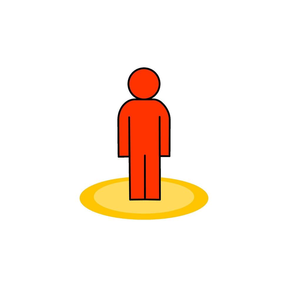 Location icon with a person isolated on white background. vector