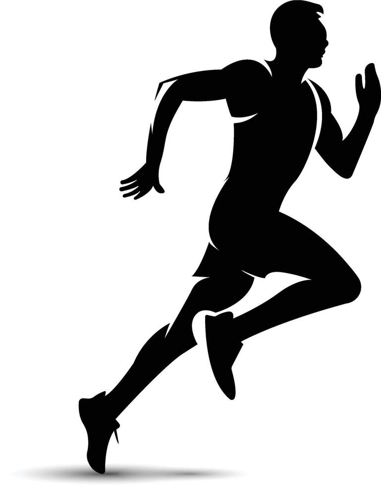 running man silhouette, jogging, run logo , Marathon logo template, running club, Flat runner athlete for fitness or athlete sports race health logo vector