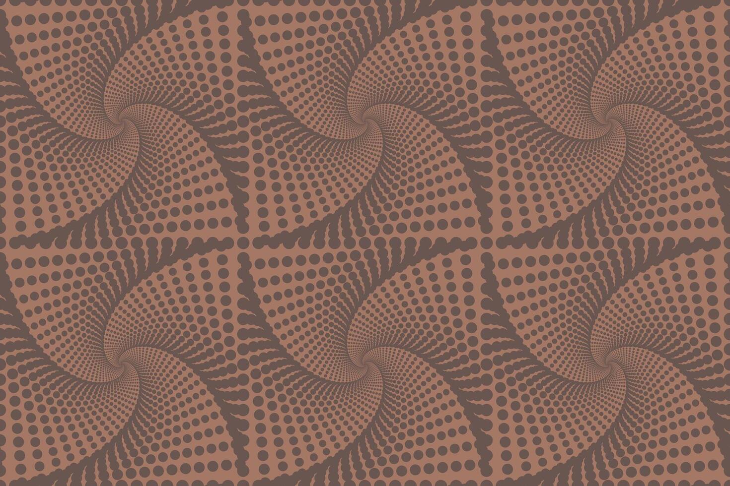 Abstract modern geometric design with swirled lines in brown tones. Small dots design. Seamless pattern. illustration1 vector